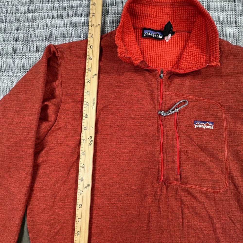 Vintage Patagonia Mens Large R1 Flash Pullover Red Grid Fleece Half Zip USA 2002 - Picture 8 of 10